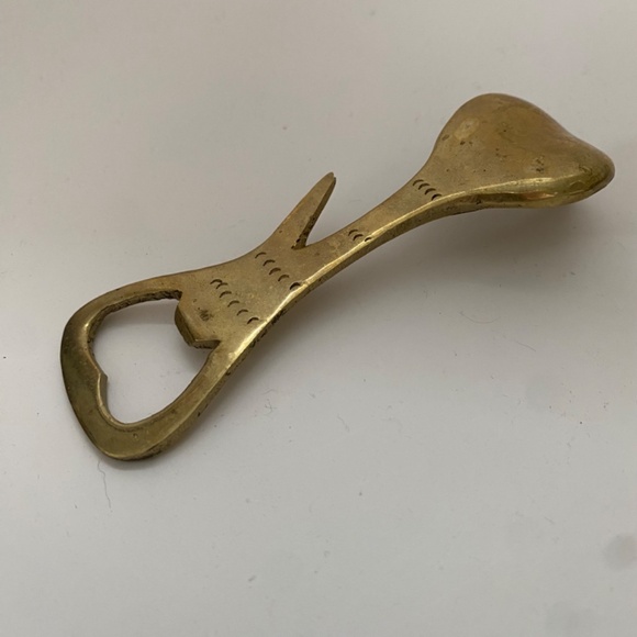 Mid-century brass cobra snake bottle opener